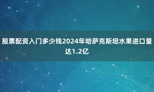 股票配资入门多少钱2024年哈萨克斯坦水果进口量达1.2亿